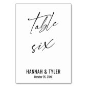 コンテンポラリーエレガントタイポグラフィ表6 テーブルナンバー (裏面)