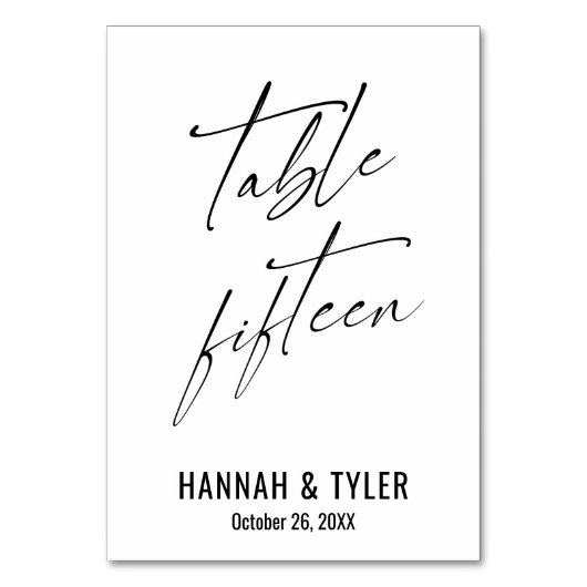 コンテンポラリーエレガントタイポグラフィ テーブルナンバー (正面)