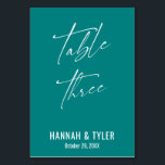 コンテンポラリーエレガントティール（緑がかった色） テーブルナンバー<br><div class="desc">はっきりしたシンプルコンテンポラリーエレガント.このデザインは、目を引く独特のユニーク作品の成長コレクションを補完する。[テンプレート]フィールドを使用して、プレースホルダの詳細を変更し、デザインを自分のものにする。このコレクションでは、他の色やスタイルを使用できる。私は数字だけでなく、「テーブル」のグラフィック読に豪華なフォントを特集した。追加のテーブル番号のオプションも使用可能。背景を任意の色に変更できる。</div>