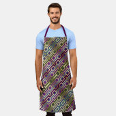 コンテンポラリーエレガント金ゴールドブルーグリーンパープル エプロン (着用した状態)