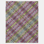 コンテンポラリーエレガント金ゴールドブルーグリーンパープル フリースブランケット (正面)