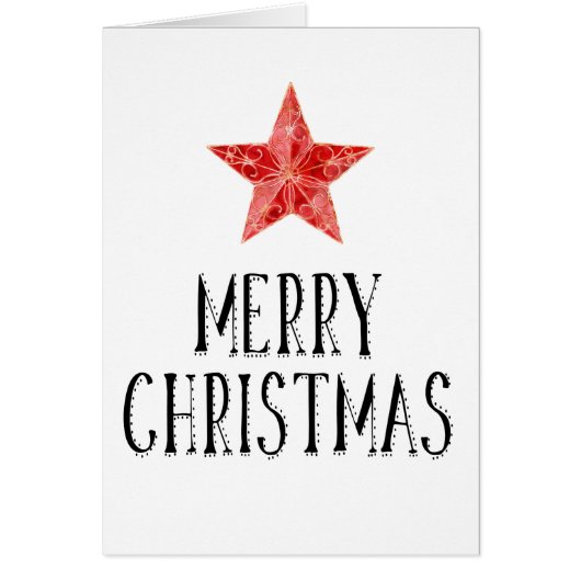 コンテンポラリーカスタマイズRed Star Christmas Card (正面)