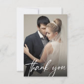 コンテンポラリーカスタム2の結婚写真のシンプル サンキューカード (正面)