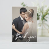 コンテンポラリーカスタム2の結婚写真のシンプル サンキューカード (スタンド正面)