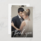 コンテンポラリーカスタム2の結婚写真のシンプル サンキューカード (正面/裏面)