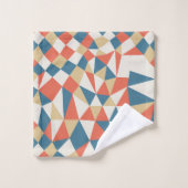 コンテンポラリーカラフルモダン幾何パターン バスタオルセット (ウォッシュタオル)