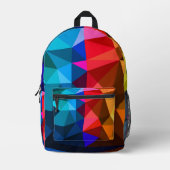 コンテンポラリーカラフル三角形抽象芸術 プリントバックパック (正面)