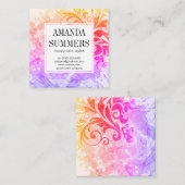 コンテンポラリーカラフル芸術的 スクエア名刺 (正面/裏面)