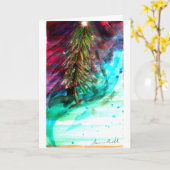 コンテンポラリークリスマスツリーアウトドアライト カード (黄色い花)