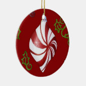 コンテンポラリークリスマスペパーミントキャンディオーナメント セラミックオーナメント (右)