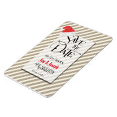 コンテンポラリークリスマス結婚とレッドサンタハット マグネット (左側)