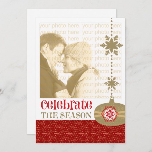 コンテンポラリークリスマス5 x 7フォトカード シーズンカード (正面/裏面)