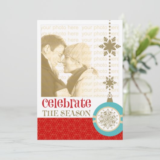 コンテンポラリークリスマス5 x 7フォトカード シーズンカード (スタンド正面)