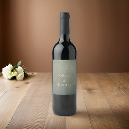 コンテンポラリーゴールデンフェイクセージ絵を描スエド結婚ズ ワインラベル