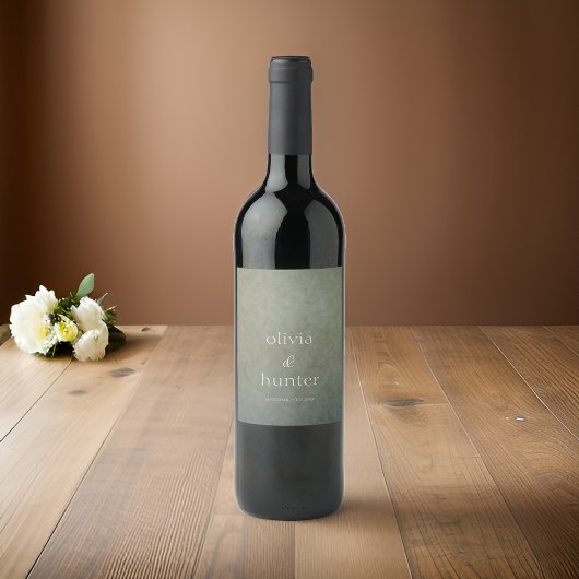 コンテンポラリーゴールデンフェイクセージ絵を描スエド結婚ズ ワインラベル