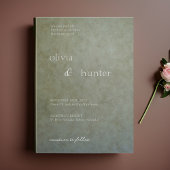 コンテンポラリーゴールデンフェイクセージ絵を描スエド結婚ズ 招待状