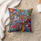 コンテンポラリーサイケデリックデザイン クッション (ブランケット)