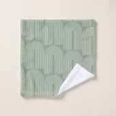 コンテンポラリーサージグリーンのアーチラインアート バスタオルセット (ウォッシュタオル)