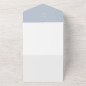 コンテンポラリーシンプルダスティブルー結婚ズ オールインワン招待状 (外側)