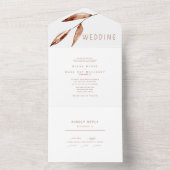 コンテンポラリーシンプルテラコタ結婚ス オールインワン招待状 (内側)