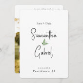 コンテンポラリーシンプル写真結婚式 セーブザデート (正面/裏面)