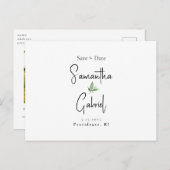 コンテンポラリーシンプル写真結婚式 ポストカード (正面/裏面)