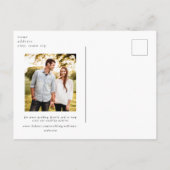 コンテンポラリーシンプル写真結婚式 ポストカード (裏面)