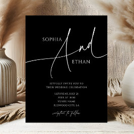 コンテンポラリースクリプトMoody Black結婚の 招待状