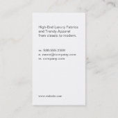 コンテンポラリースタイル（灰色） 名刺 (裏面)