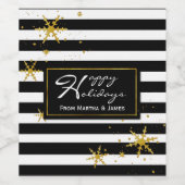 コンテンポラリーストライプクリスマス・ワインラベル ワインラベル (シングルラベル)