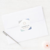 コンテンポラリーストライプバー（ユダヤ教の）バル・ミツバー スクエアシール (封筒)