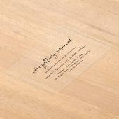 コンテンポラリータイポグラフィミニマモダンラ結婚リスト アクリル招待状 (レイダウン)