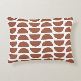 コンテンポラリーテラコッタ抽象芸術幾何プリント アクセントクッション