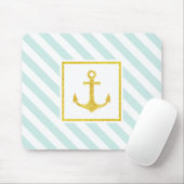 コンテンポラリーデザインストライプのゴールデンいかり マウスパッド (マウス)