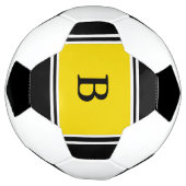 コンテンポラリーデザイン – 黒/黄 サッカーボール (回転)