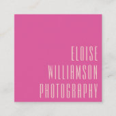 コンテンポラリートレンディーシックはっきりしたタイポグラフィホットピンク スクエア名刺 (正面)