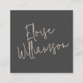 コンテンポラリートレンディーシックはっきりした書道ブラック スクエア名刺 (正面)