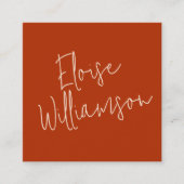 コンテンポラリートレンディーシックはっきりした書道赤 スクエア名刺 (正面)