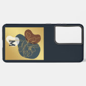 コンテンポラリートレンディー金ゴールドお洒落フローラ SAMSUNG GALAXYケース (左側面)