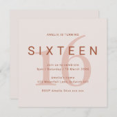 コンテンポラリーバラ16th誕生日パーティーへの招待 セーブザデート (正面/裏面)