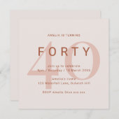 コンテンポラリーバラ40th誕生日パーティの招待状 セーブザデート (正面/裏面)