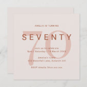 コンテンポラリーバラ70th誕生日パーティーへの招待 セーブザデート (正面/裏面)
