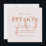 コンテンポラリーバラ70th誕生日パーティーへの招待 セーブザデート<br><div class="desc">このモダンタイポグラフィ70歳の誕生日パーティーの招待は誕生日パモダンーティーに最適。このシンプルデザインは、バラピンクのアクセントを印刷レイアウトでモダン感じす。任意の色でカスタマイズ可能保デザインとエレガント現状のまま、または独自のグラフィックとアートワークを追加してカスタマイズ。レイアウト、フォント、文字サイズの変更など、このデザインの高度なカスタマイズを行うには、上クリックの「」ボタカスタマイズンを使用してください。何か連絡質問があれば私に頼む!</div>