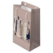 コンテンポラリーファッションイラストレーションスワッグバッグ スモールペーパーバッグ (正面アングル)