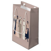 コンテンポラリーファッションイラストレーションスワッグバッグ スモールペーパーバッグ (裏面アングル)