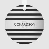 コンテンポラリーフェイクグラデーション銀ストライプ製品 オーナメント (裏面)