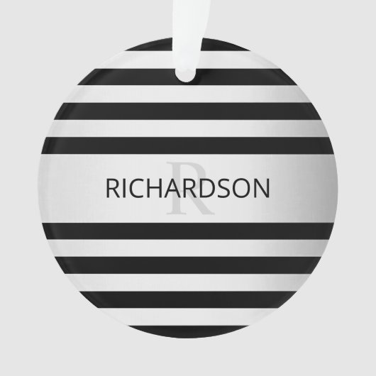 コンテンポラリーフェイクグラデーション銀ストライプ製品 オーナメント (正面)