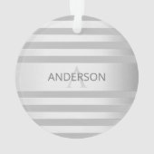 コンテンポラリーフェイクグラデーション銀ストライプ製品 オーナメント (裏面)