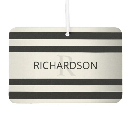 コンテンポラリーフェイクグラデーション銀ストライプ製品 カーエアーフレッシュナー (正面)