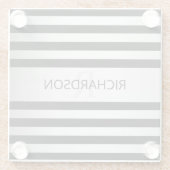 コンテンポラリーフェイクグラデーション銀ストライプ製品 ガラスコースター (裏面)